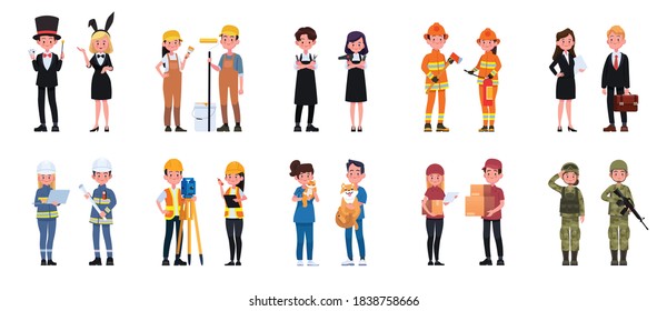 People job character man and woman set.Vector illustration in a flat style