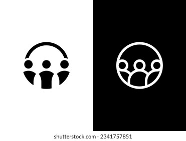 people job logo design. creative search work symbol icon vector.