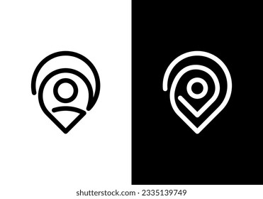 people jobs logo design. creative pin symbol icon vector.