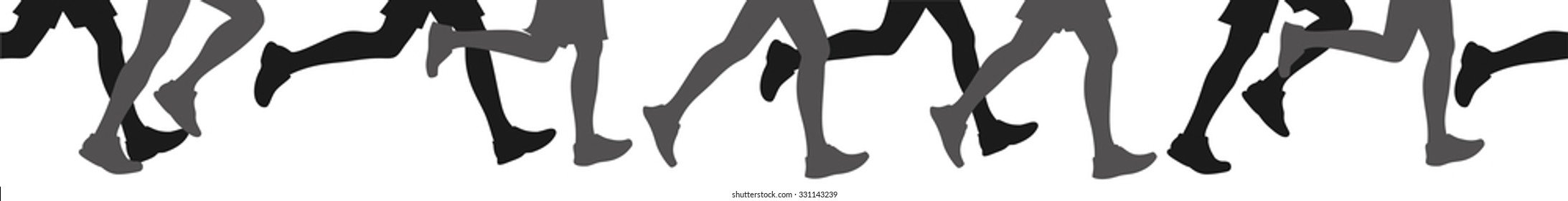 People jogging, can also be used as a continuous panoramic