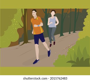 people jogging in the park