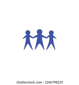 People joining hand together. Vector dwonload. 