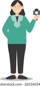 People Journalist Character in Flat Cartoon Design. Vector Illustration
