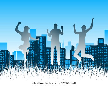 People jump