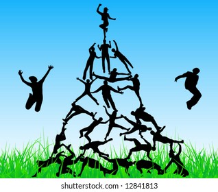 People jump