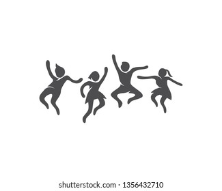 Silhouette Man Woman Jump Stock Vector (Royalty Free) 1810744957