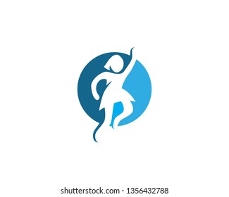 People jump concept vector design
