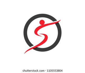 People jump health success logo and symbols