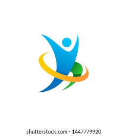 people jump up logo - vector