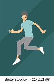 people jump running man vector illustration clip art