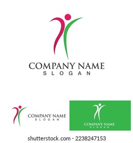 People jump star success ,Human character logo sign illustration vector design
