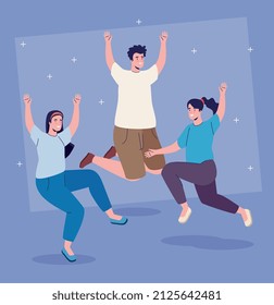 people jumping in the air
