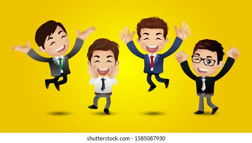People jumping celebrating success achievement