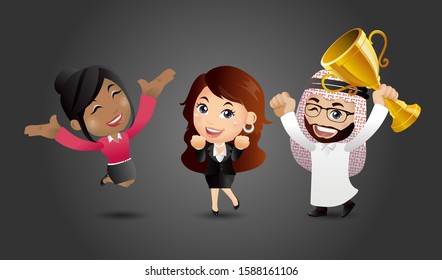 People jumping celebrating success achievement