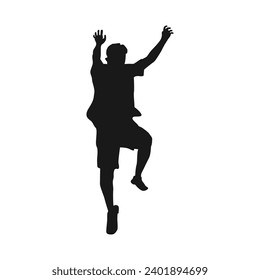 people jumping happily icon vector illustration design