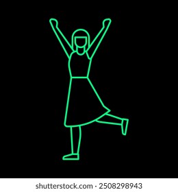 People are jumping with joyful expressions. A character with an outline of young adults in casual fashion. flat design style minimal vector illustration.