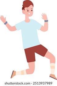 People are jumping with joyful expressions Illustration