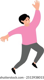 People are jumping with joyful expressions Illustration