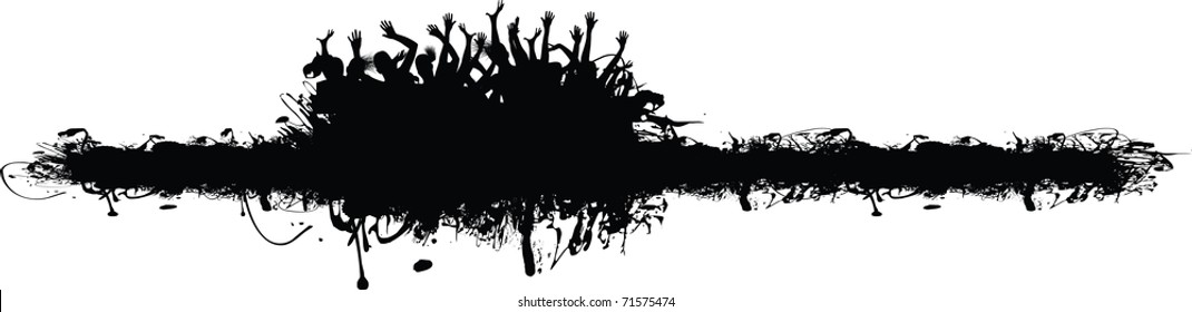 people jumping on an ink splash background