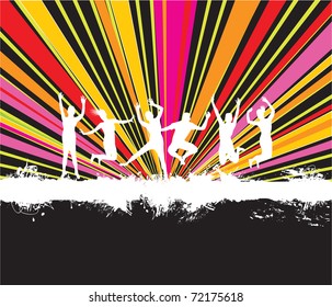people jumping on a splash banner