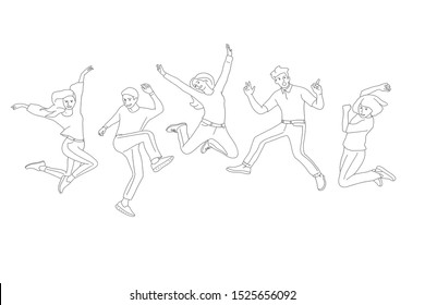 people are jumping vectors 