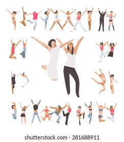 People Jumping Win-Win 