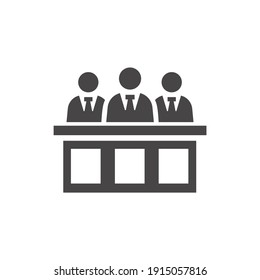 People Jury Icon Isolated on Black and White Vector Graphic