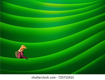 People keeping tea leaves backgrounds vectors