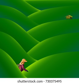 People keeping tea leaves backgrounds vectors