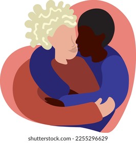 People kissing, love, kissing couple vector, valentines day