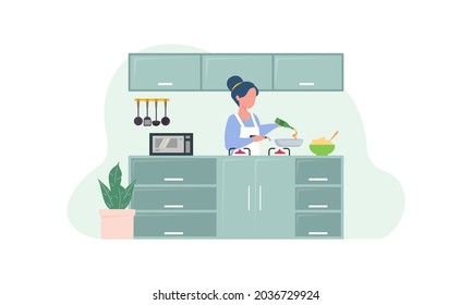 Personas en la cocina durante la ilustración del proceso de cocina