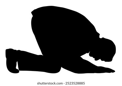 People kneeling in prayer, a man kneeling down silhouette