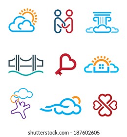 People know no limits in creativity creation app logo icon set