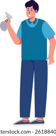 People Labor Day Character. Isolated on White Background. Vector Illustration in Cartoon Design