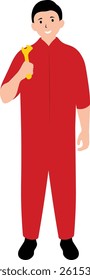 People Labor Day Illustration in Flat Cartoon Design. Isolated on White Background.