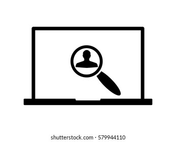 People in the laptop, search, icon, vector illustration eps10