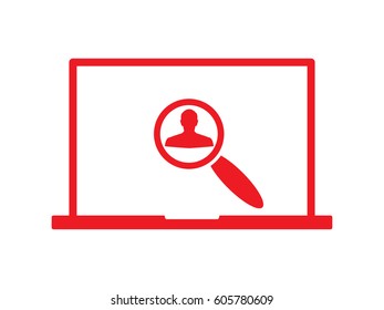 People in the laptop, search, icon, vector illustration eps10