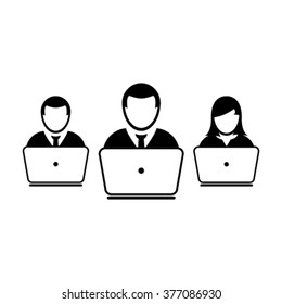 People with Laptop - Vector