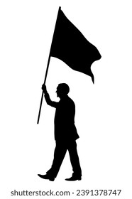 Personas con banderas grandes en fondo blanco