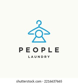 Plantilla de diseño plano del icono del logotipo de People Launding