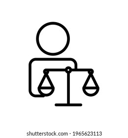 People and law line icon. law abiding icon. Editable stroke. Design template vector