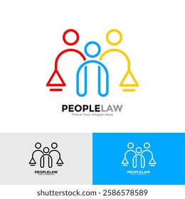 People law logo vector design. Suitable for business, people, law firm, attorney 