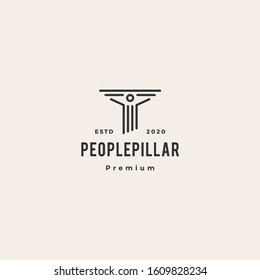 people law pillar logo hipster vintage retro vector icon illustration