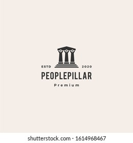 people law pillar logo hipster vintage retro vector icon illustration