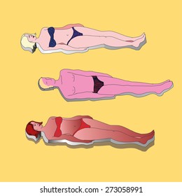 People laying on the beach