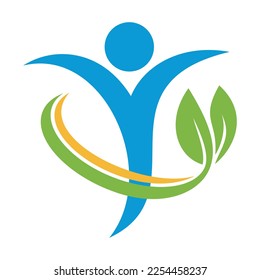Plantilla de logotipo People leaf 2