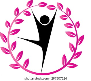 people and leaf with circle icon