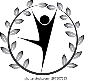 people and leaf with circle icon