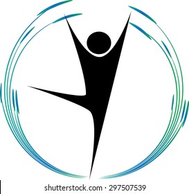 people and leaf with circle icon