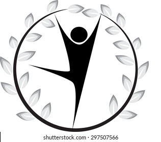 people and leaf with circle icon
